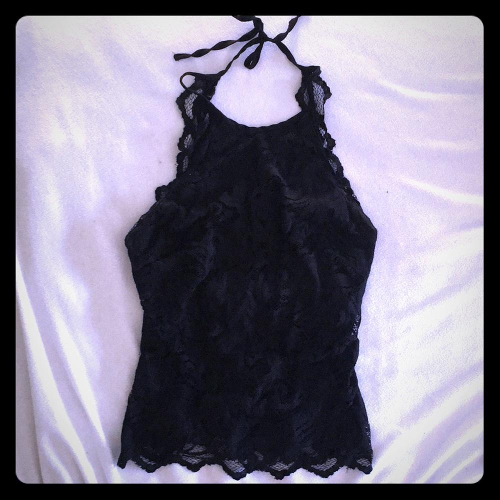 Lace High Neck Top